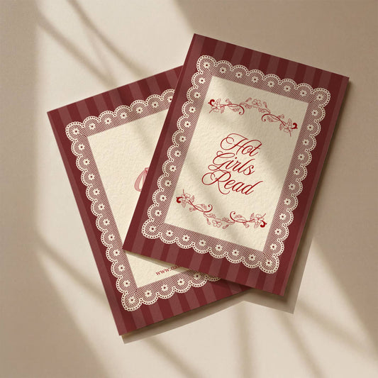 Bookish greeting card• hot girls read