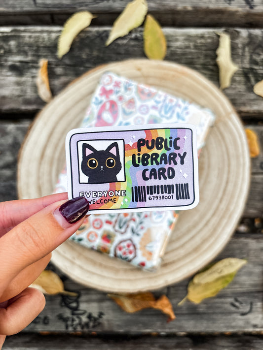 Public Library Card Vinyl Sticker