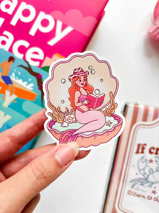 Bookish Mermaid  Vinyl Sticker