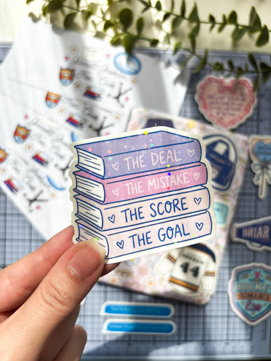 Off Campus book pile Vinyl Sticker