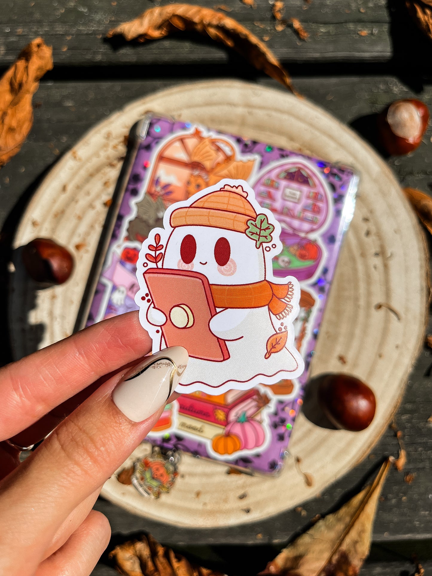 Bookish Ghost Vinyl Sticker