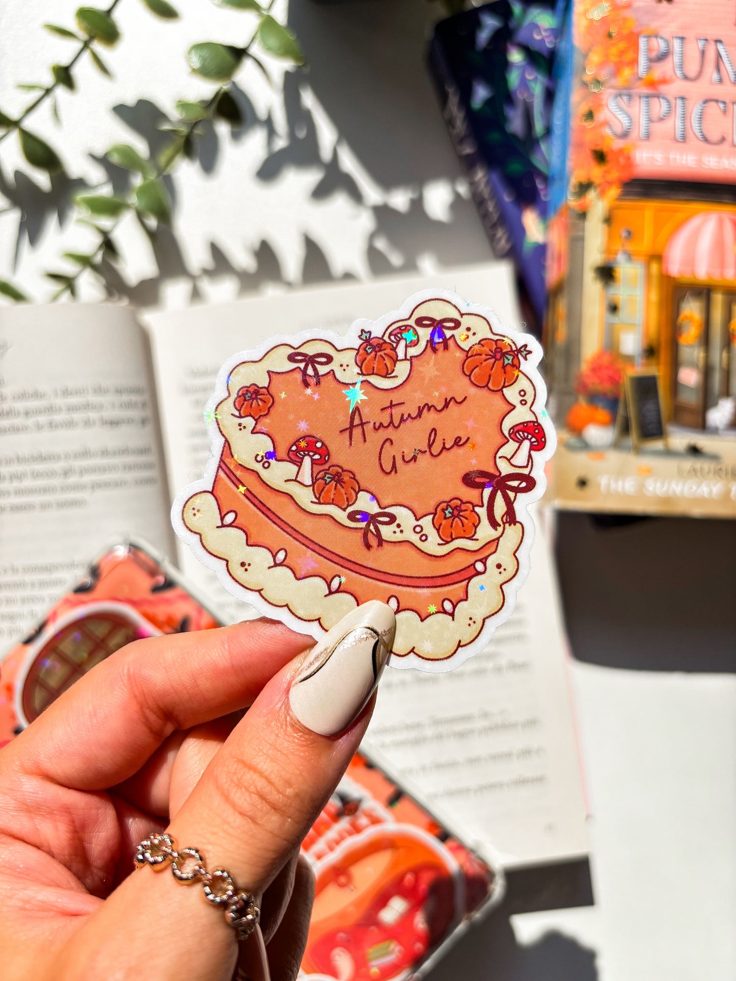 Autumn Girlie Cake Vinyl Sticker