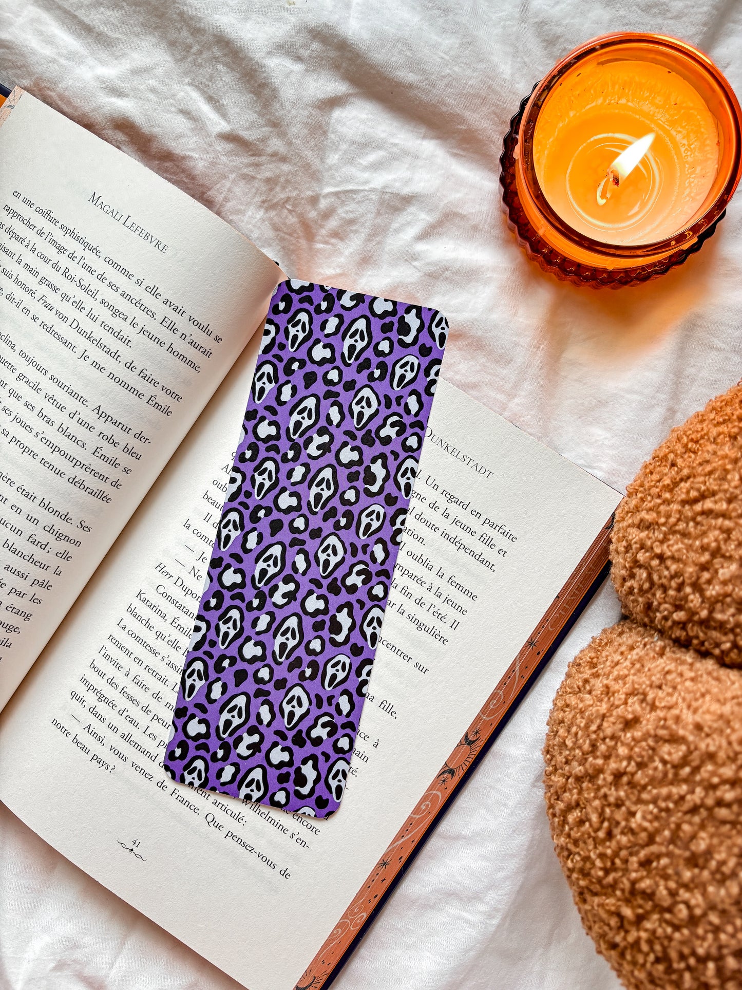 Spooky Ghostface Leopard bookmark