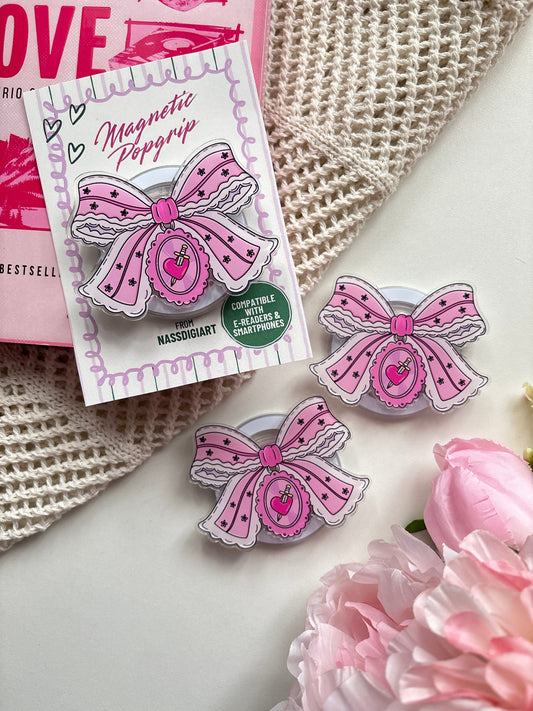 Romance Bow Magnetic Grip coquette kindle accessory