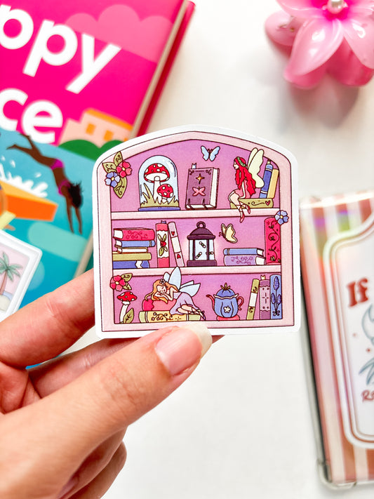Fairy Bookshelf Vinyl Sticker