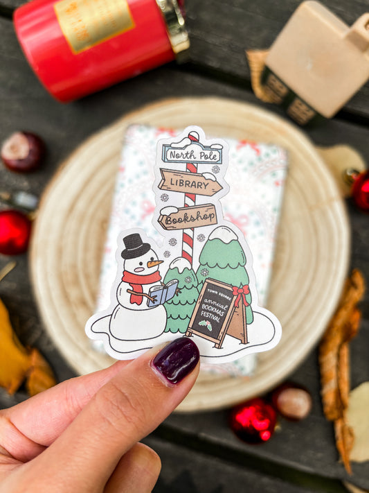 Winter Street Sign Vinyl Sticker