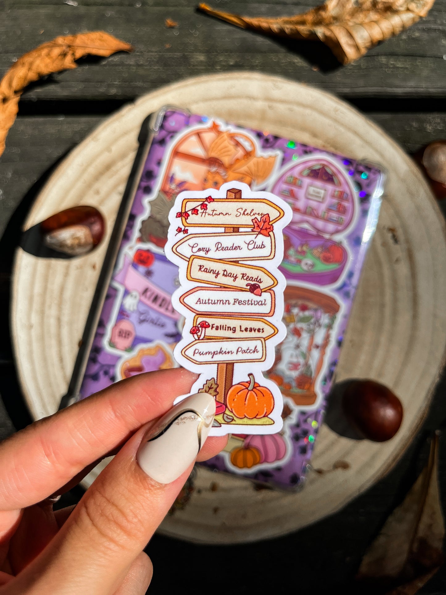 Fall Direction Sign Vinyl Sticker