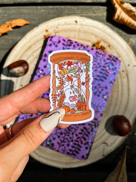 Cozy Bookish Ghost Vinyl Sticker
