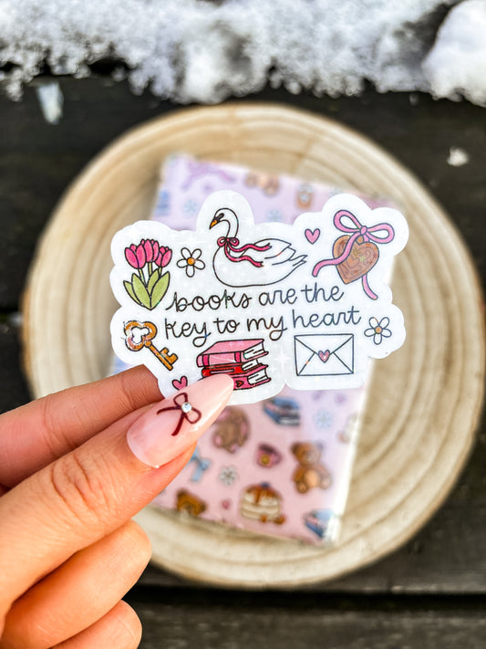 Book are the key to my heart Vinyl sticker