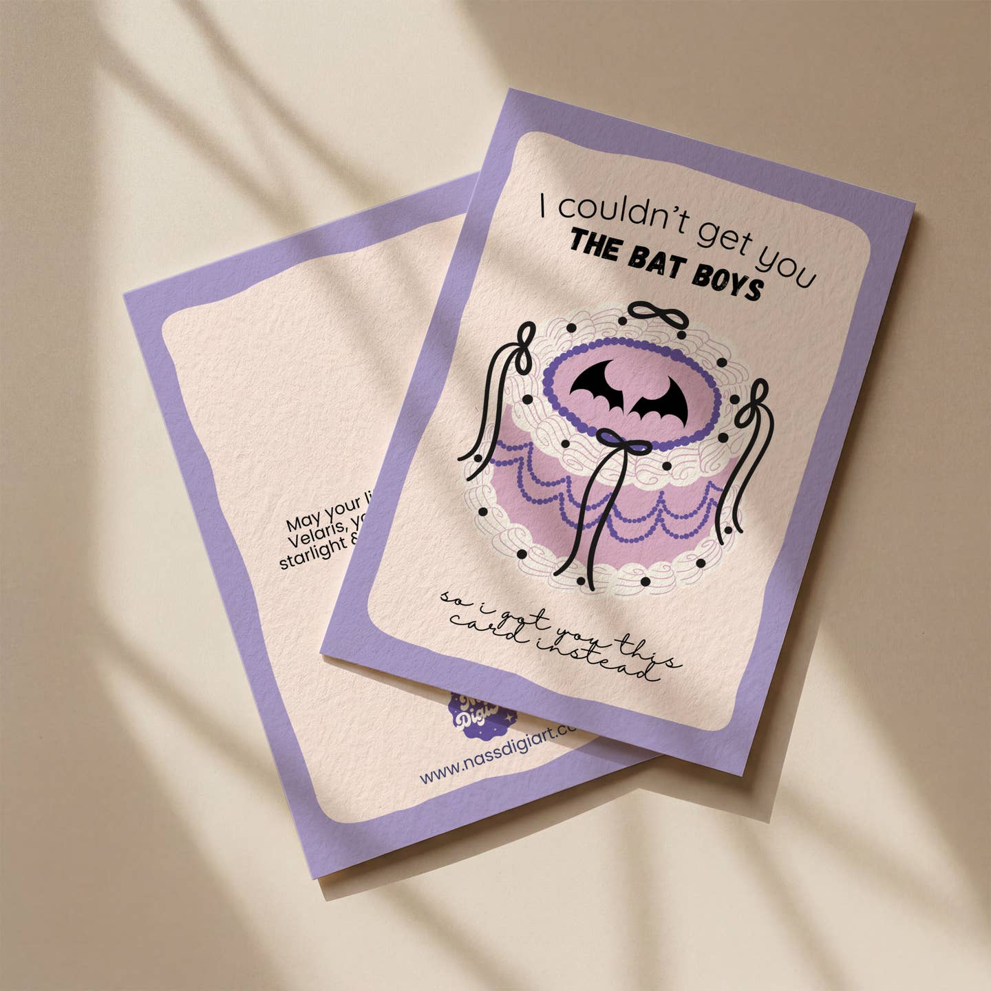 Bookish greeting card• romantasy greeting card •bat boys