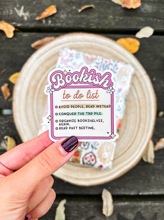 Bookish to do list Vinyl Sticker