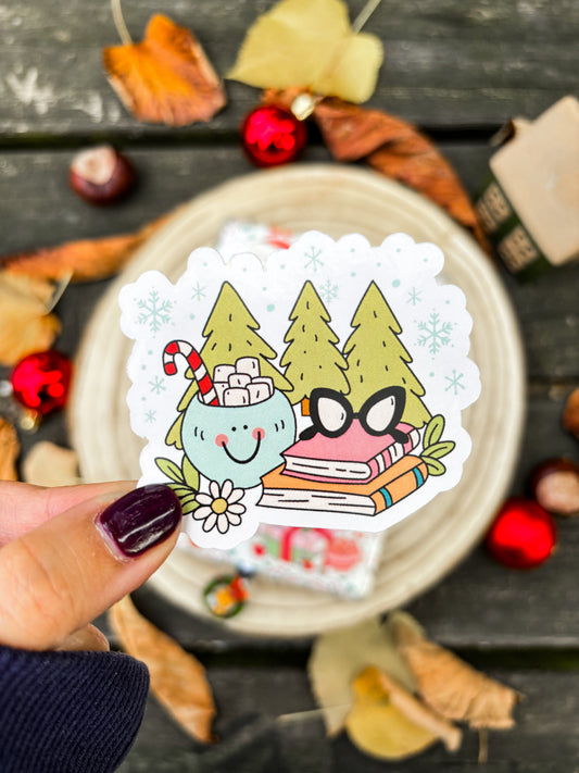 Bookish Christmas Vinyl Sticker