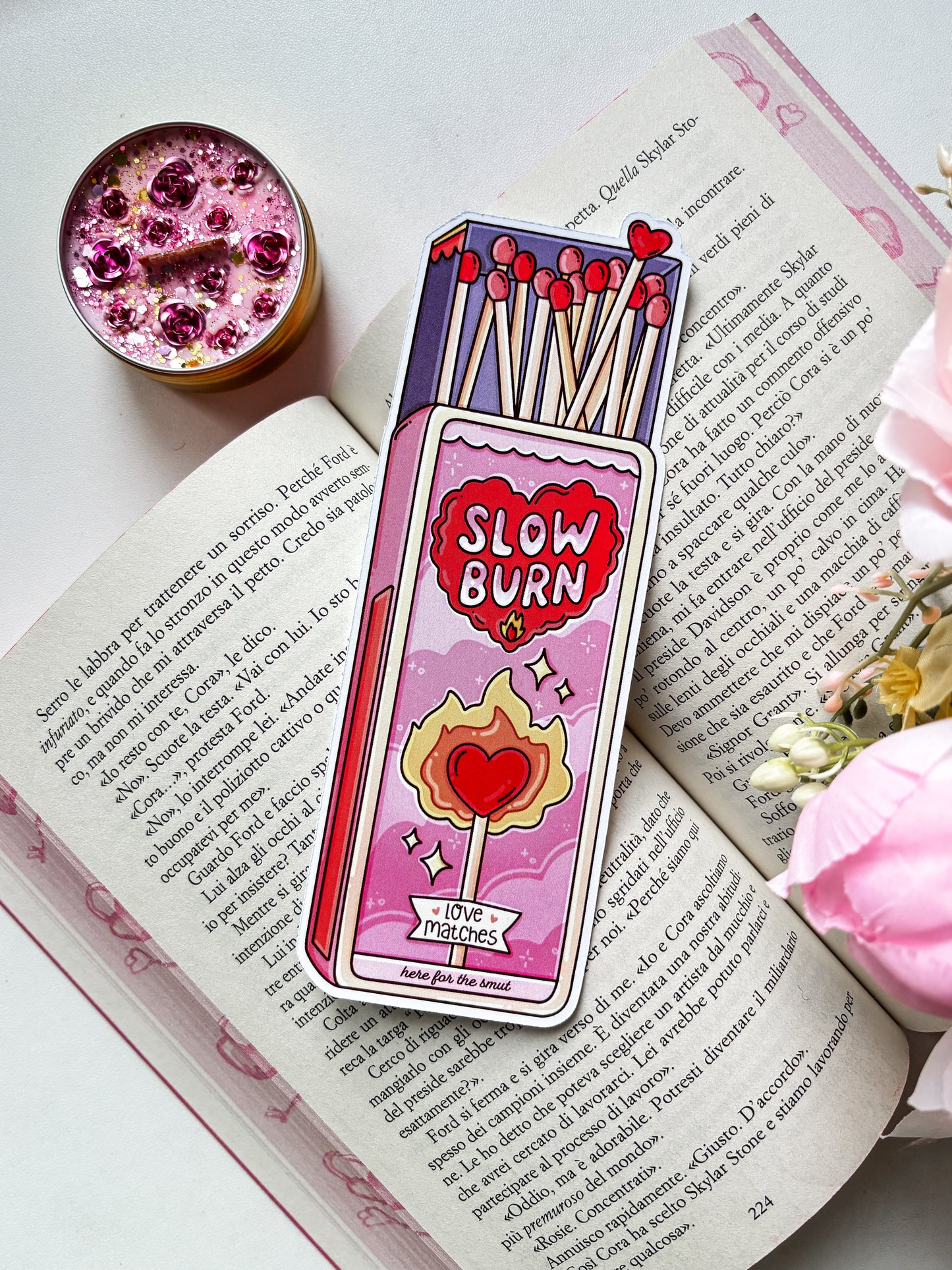 Slow burn Die-cut bookmark