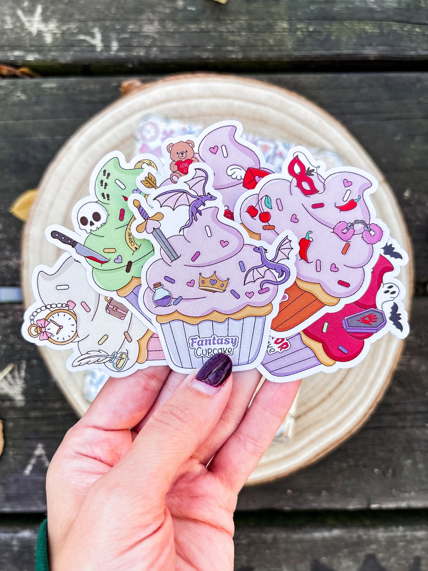 Book Tropes Cupcake Vinyl Sticker