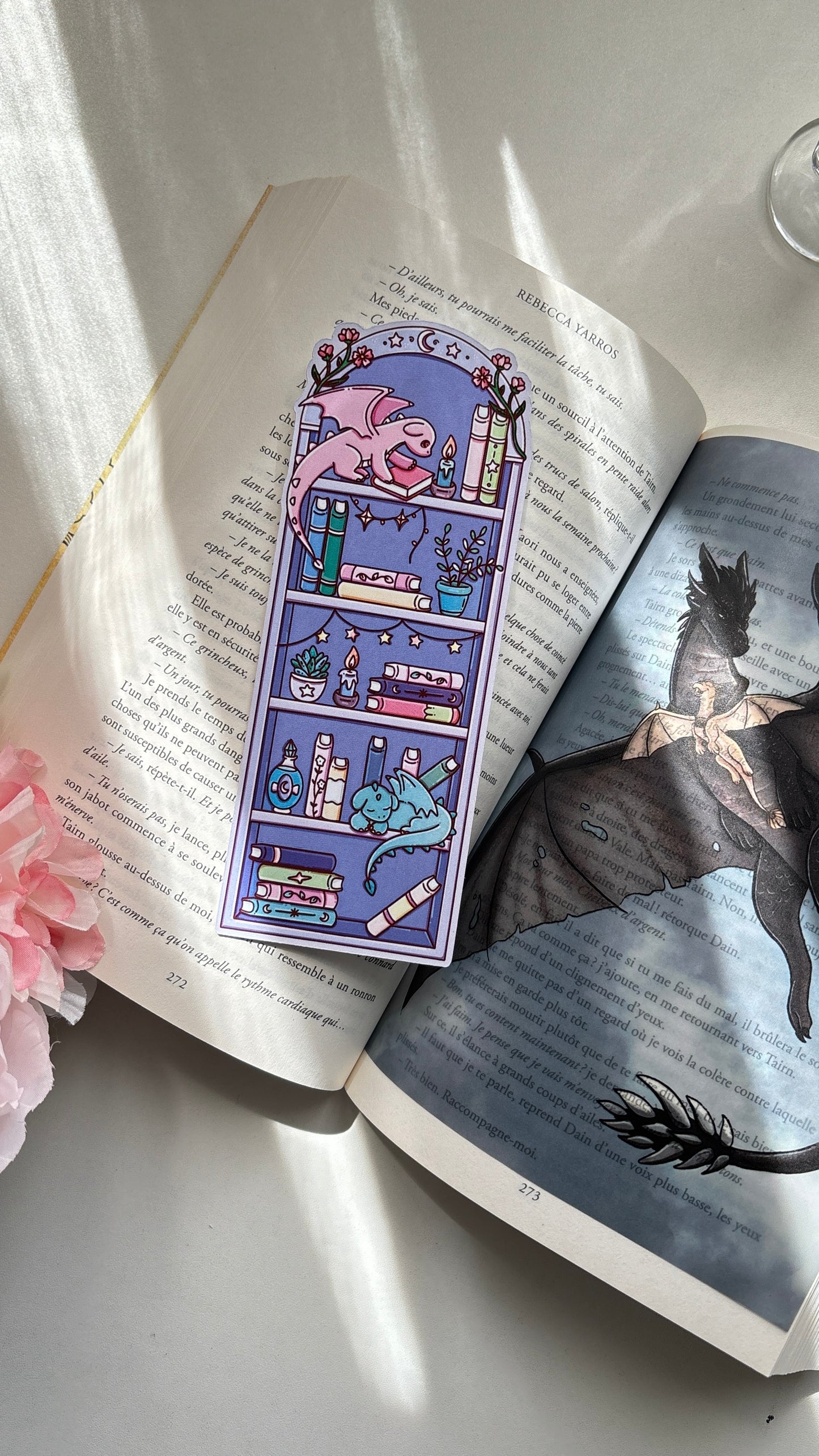 Fantasy Bookshelf Dragon die-cut bookmark