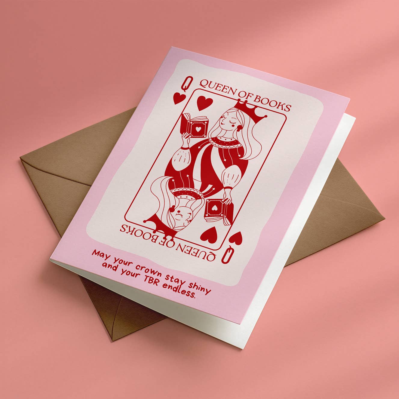 Bookish greeting card• Queen of books