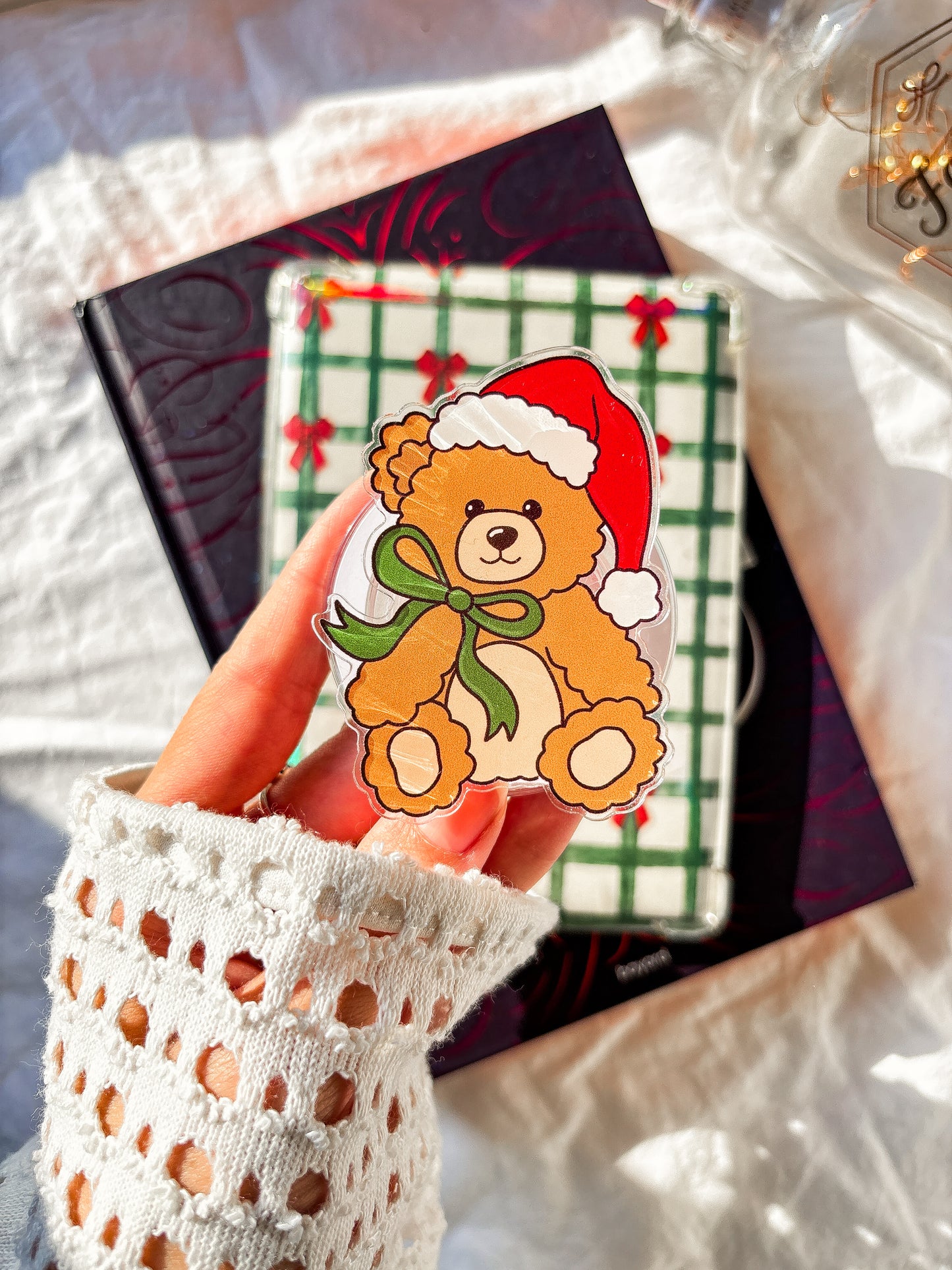 Christmas kindle Magnetic grip cute Teddy kobo holder