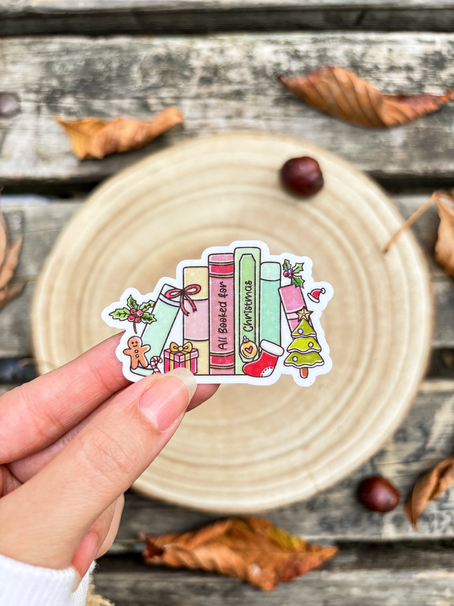All booked for Christmas vinyl Sticker winter kindle sticker
