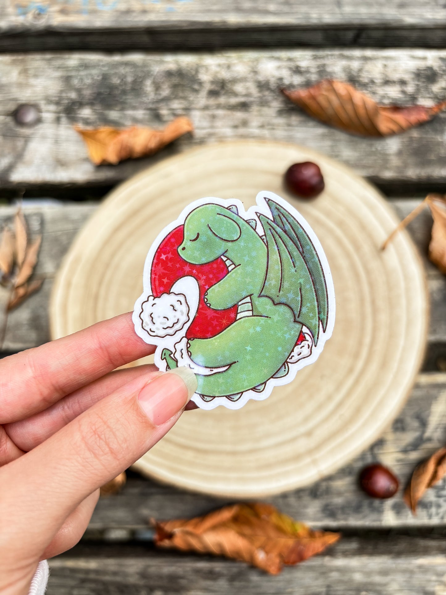 Dragon Vinyl Sticker Christmas fantasy kindle sticker