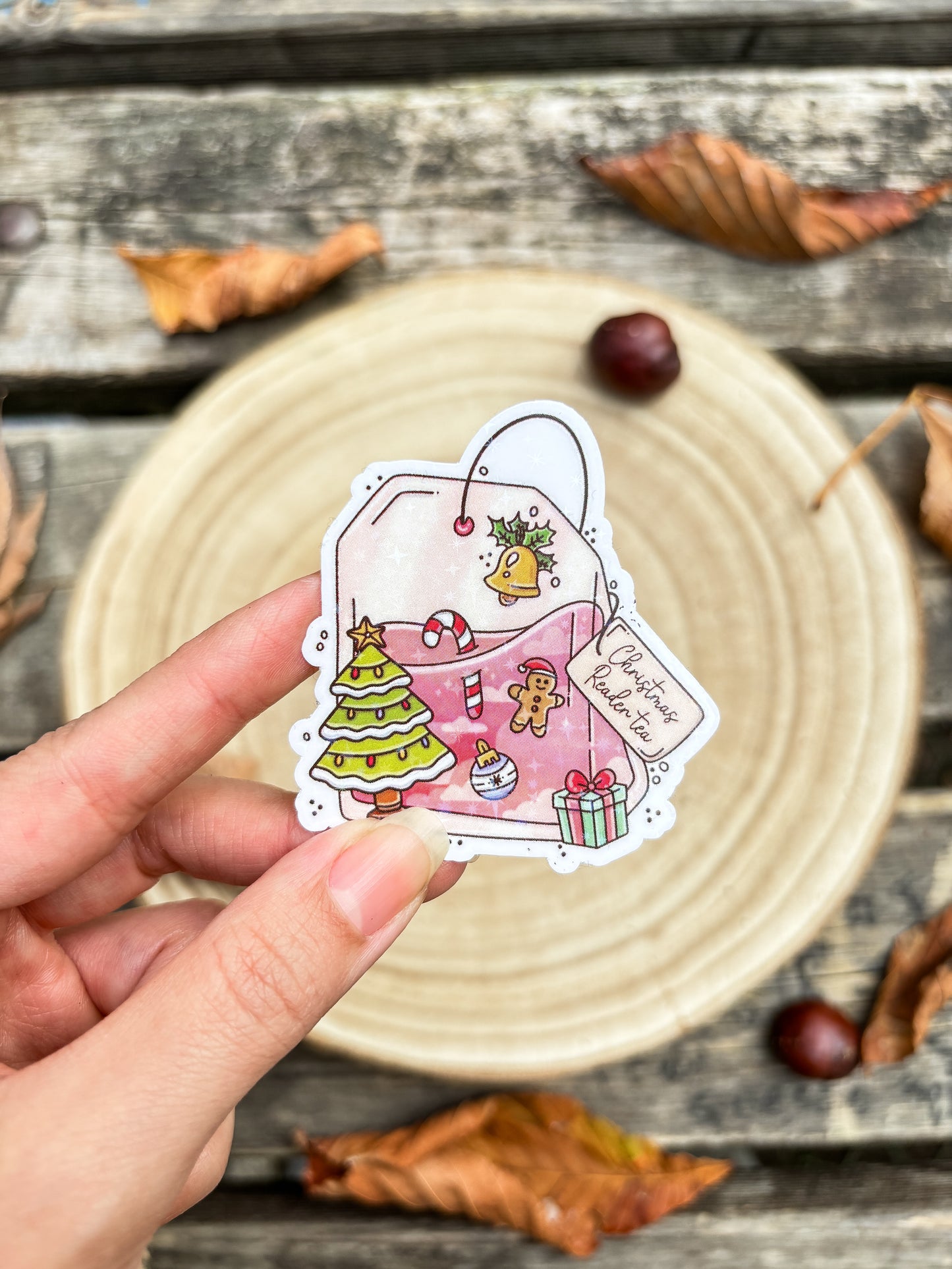 Holiday bookish Vinyl Sticker Christmas kindle sticker