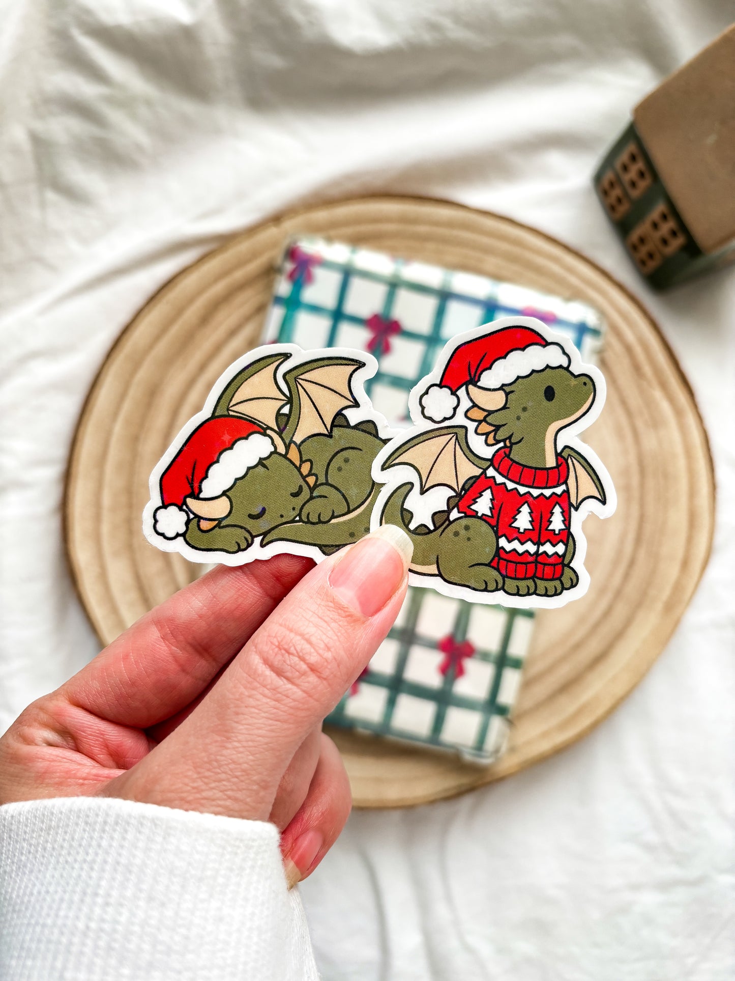 Fantasy vinyl Sticker Christmas dragon kindle stickers